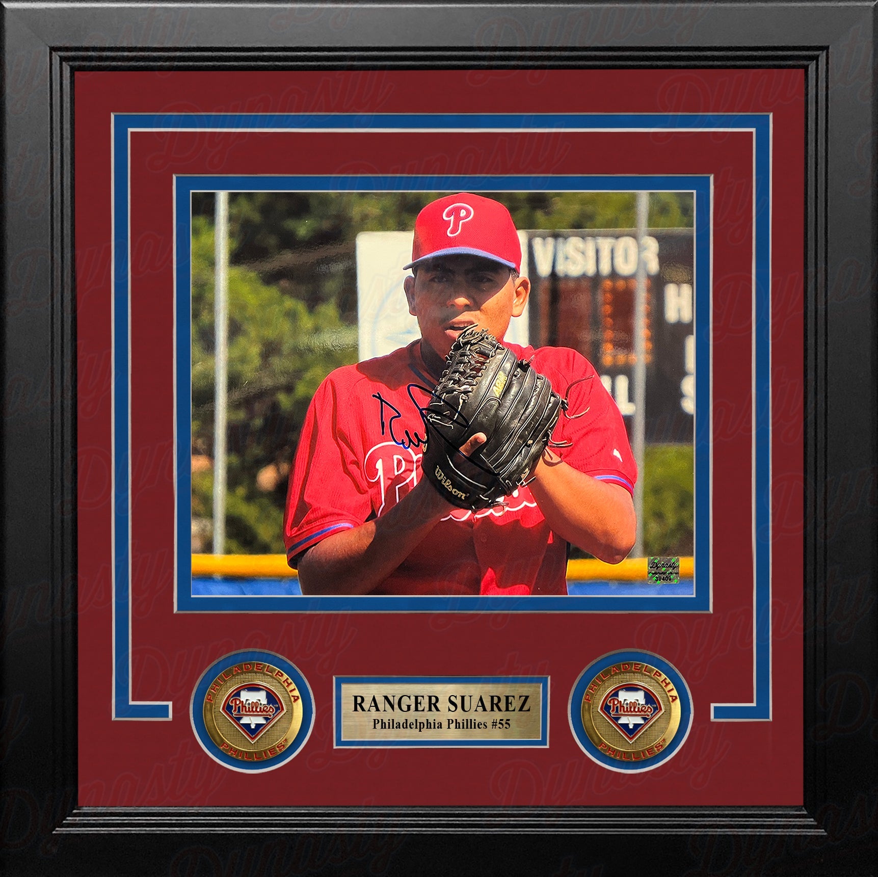 Ranger Suarez Ready to Throw Autographed Philadelphia Phillies 8" x 10" Framed Baseball Photo 2