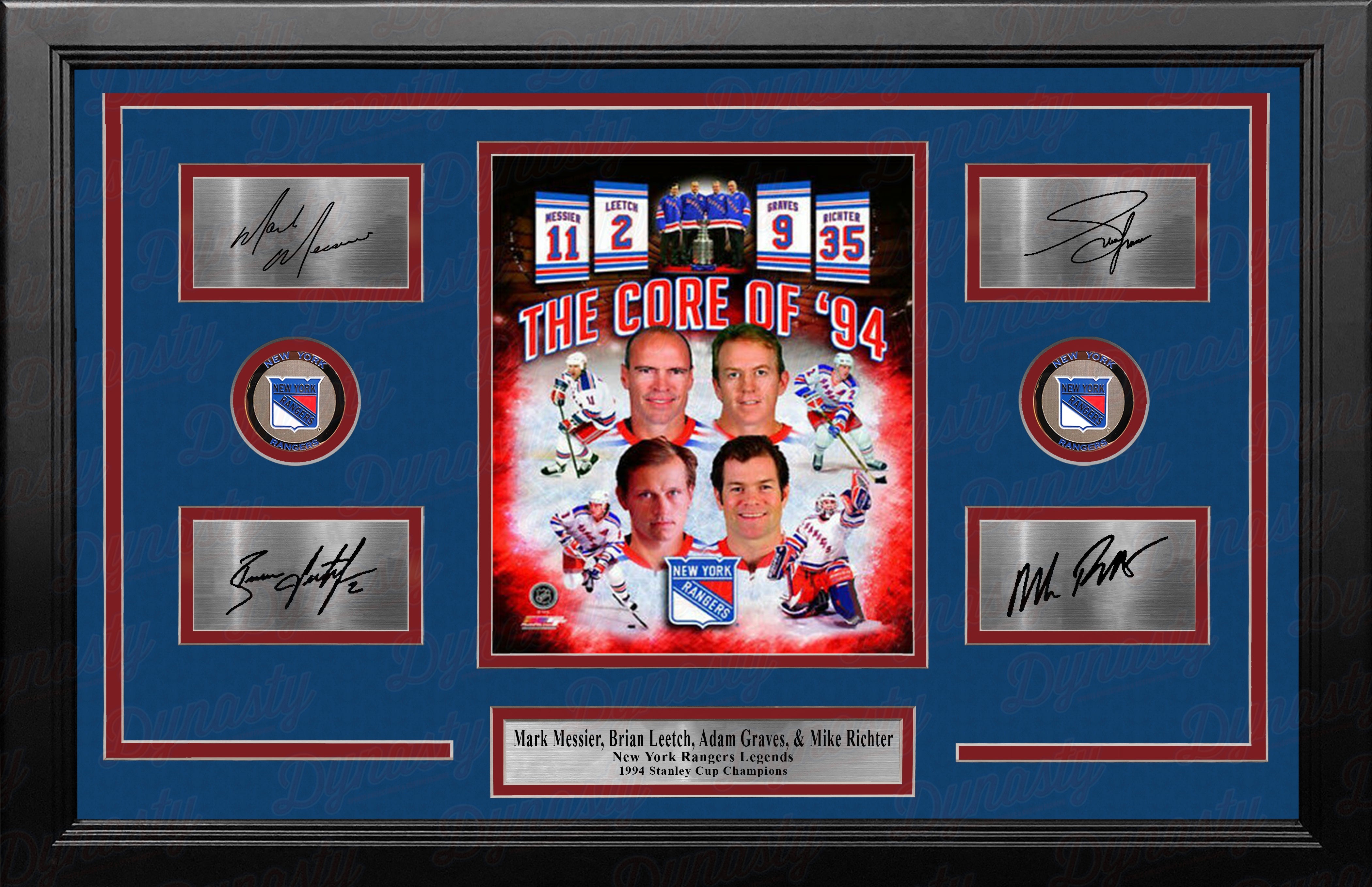 New York Rangers Core of '94 8" x 10" Framed Hockey Photo with Engraved Signatures