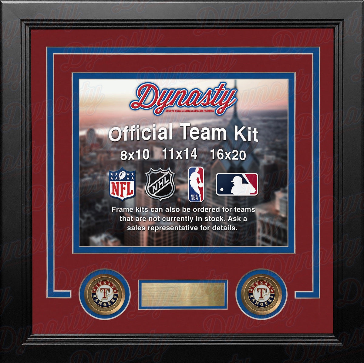 Texas Rangers Custom MLB Baseball 8x10 Picture Frame Kit (Multiple Colors) 3