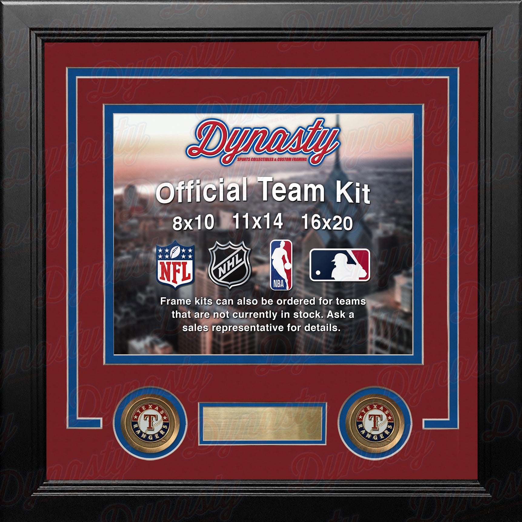 Texas Rangers Custom MLB Baseball 16x20 Picture Frame Kit (Multiple Colors) 3
