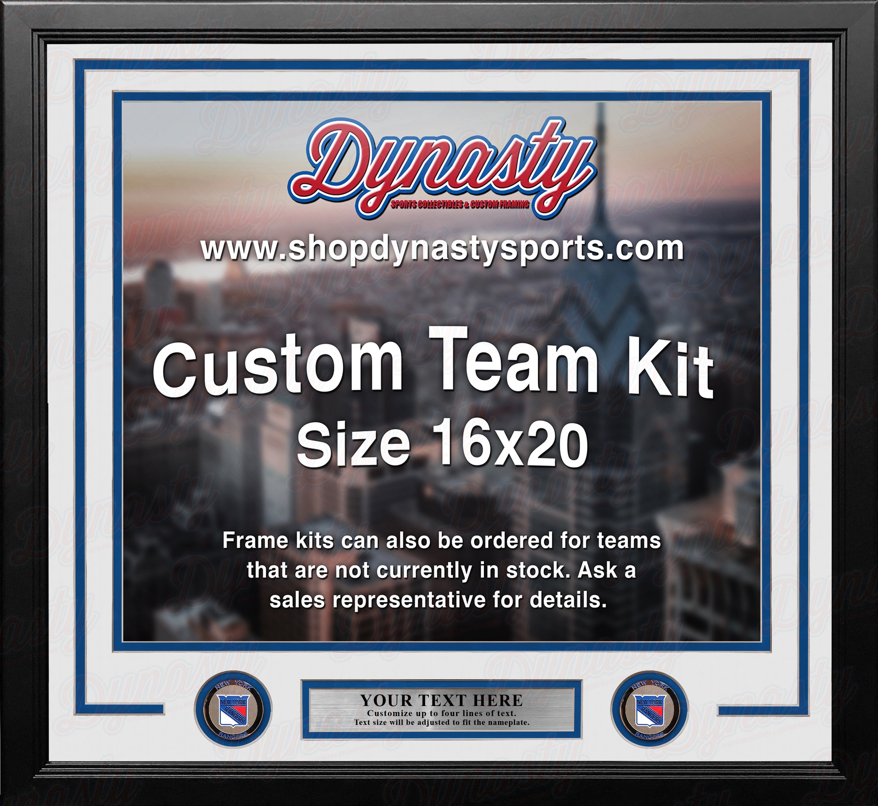 New York Rangers Custom NHL Hockey 16x20 Picture Frame Kit (Multiple Colors) 3