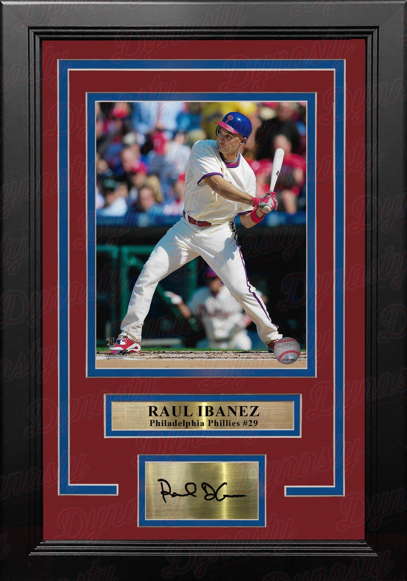 Raul Ibanez in Action Philadelphia Phillies 8" x 10" Framed Baseball Photo with Engraved Autograph 1