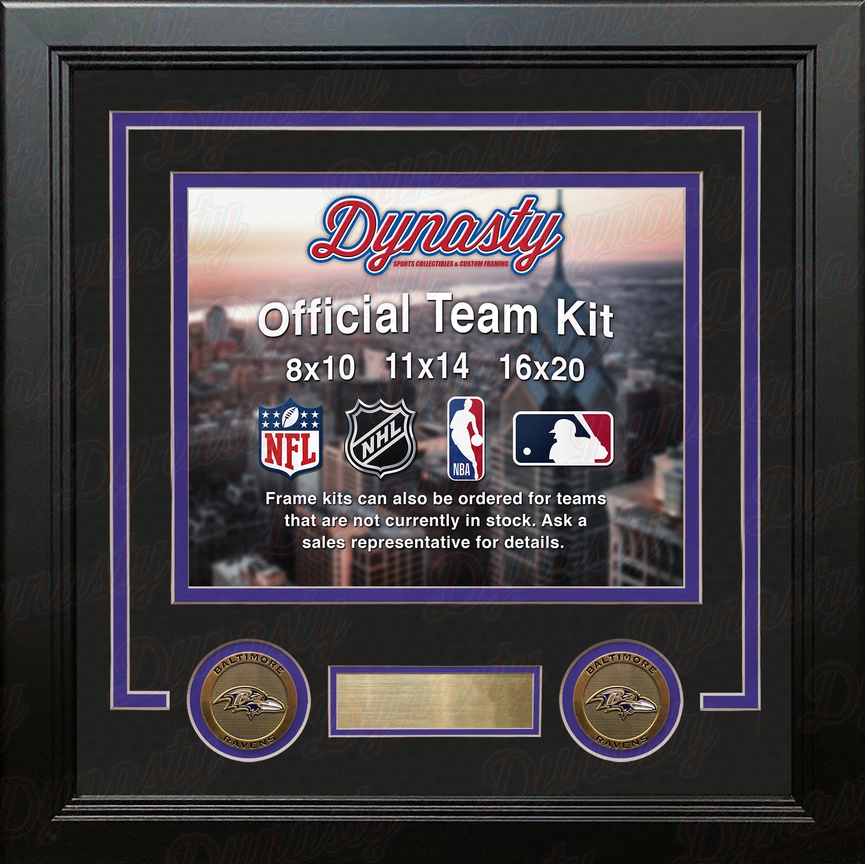 Baltimore Ravens Custom NFL Football 8x10 Picture Frame Kit (Multiple Colors) 1
