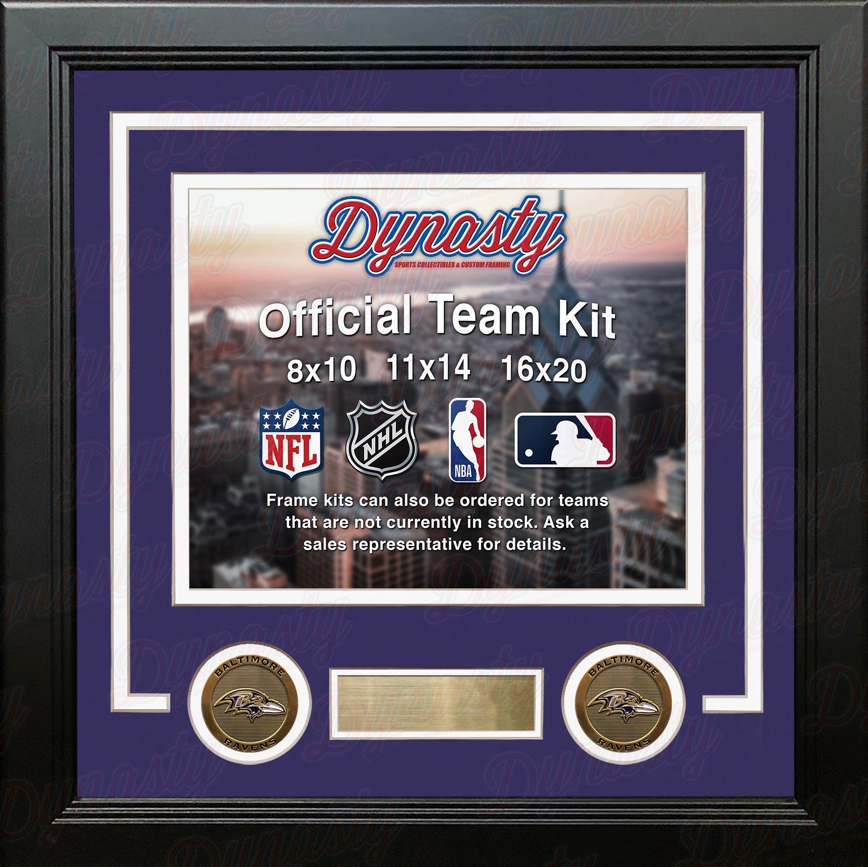 Baltimore Ravens Custom NFL Football 11x14 Picture Frame Kit (Multiple Colors) 2