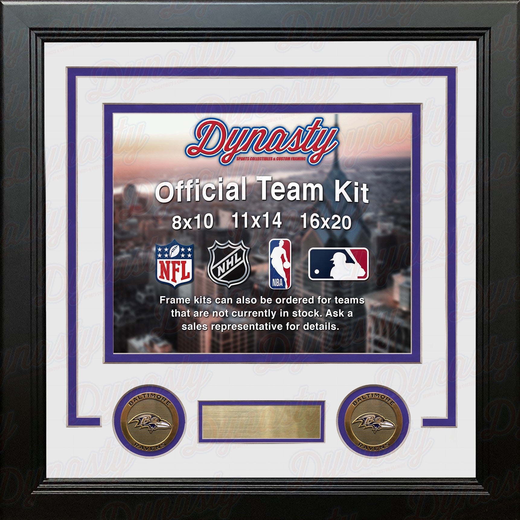 Baltimore Ravens Custom NFL Football 8x10 Picture Frame Kit (Multiple Colors) 3
