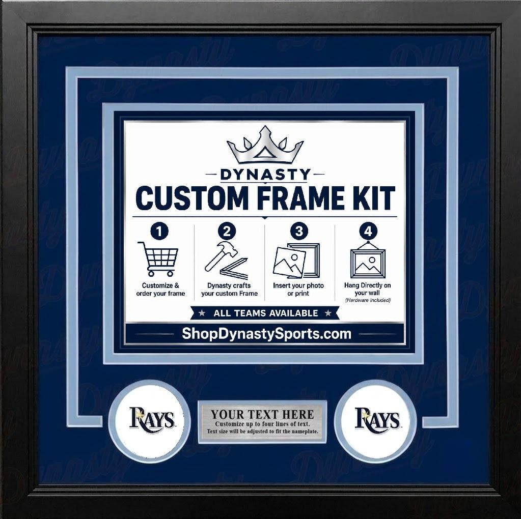 MLB Baseball Photo Picture Frame Kit - Tampa Bay Rays (White Matting, Blue Trim) 70