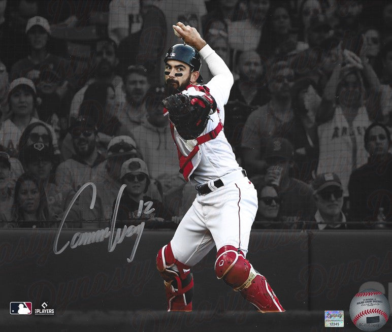 Connor Wong Throwing Action Boston Red Sox Autographed 16" x 20" Spotlight Photo - Silver Signature 1