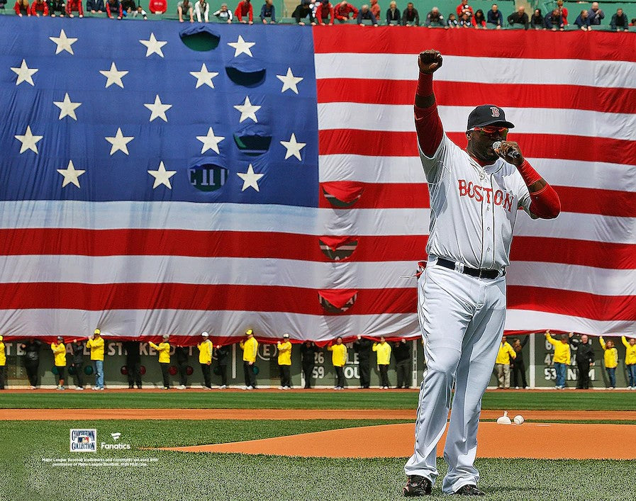 David Ortiz 2013 This is Our City Speech Boston Red Sox 8" x 10" Baseball Photo 1