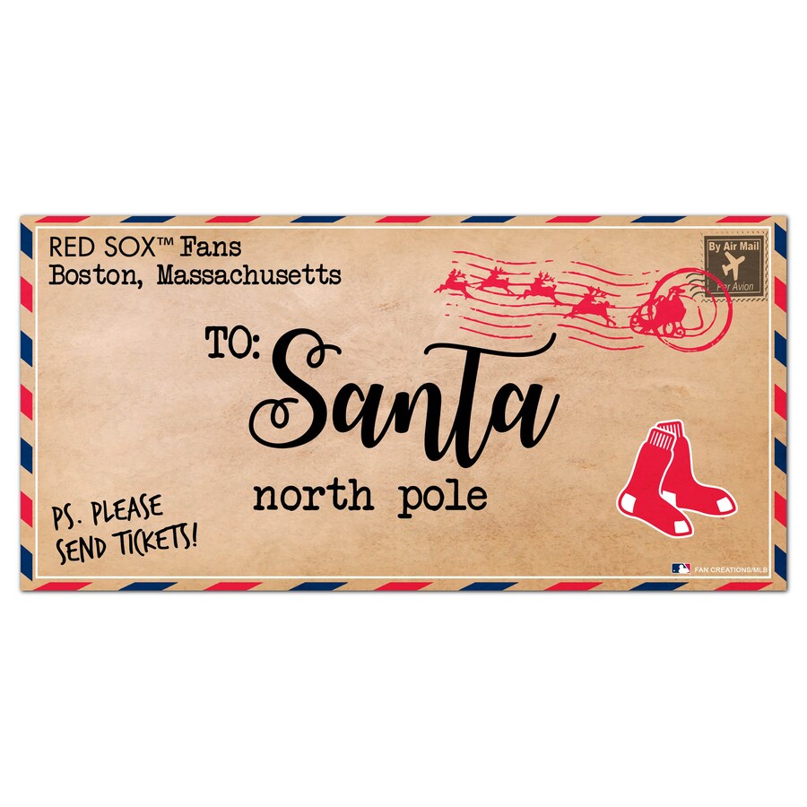 Boston Red Sox 6'' x 12'' Letter to Santa Sign 1
