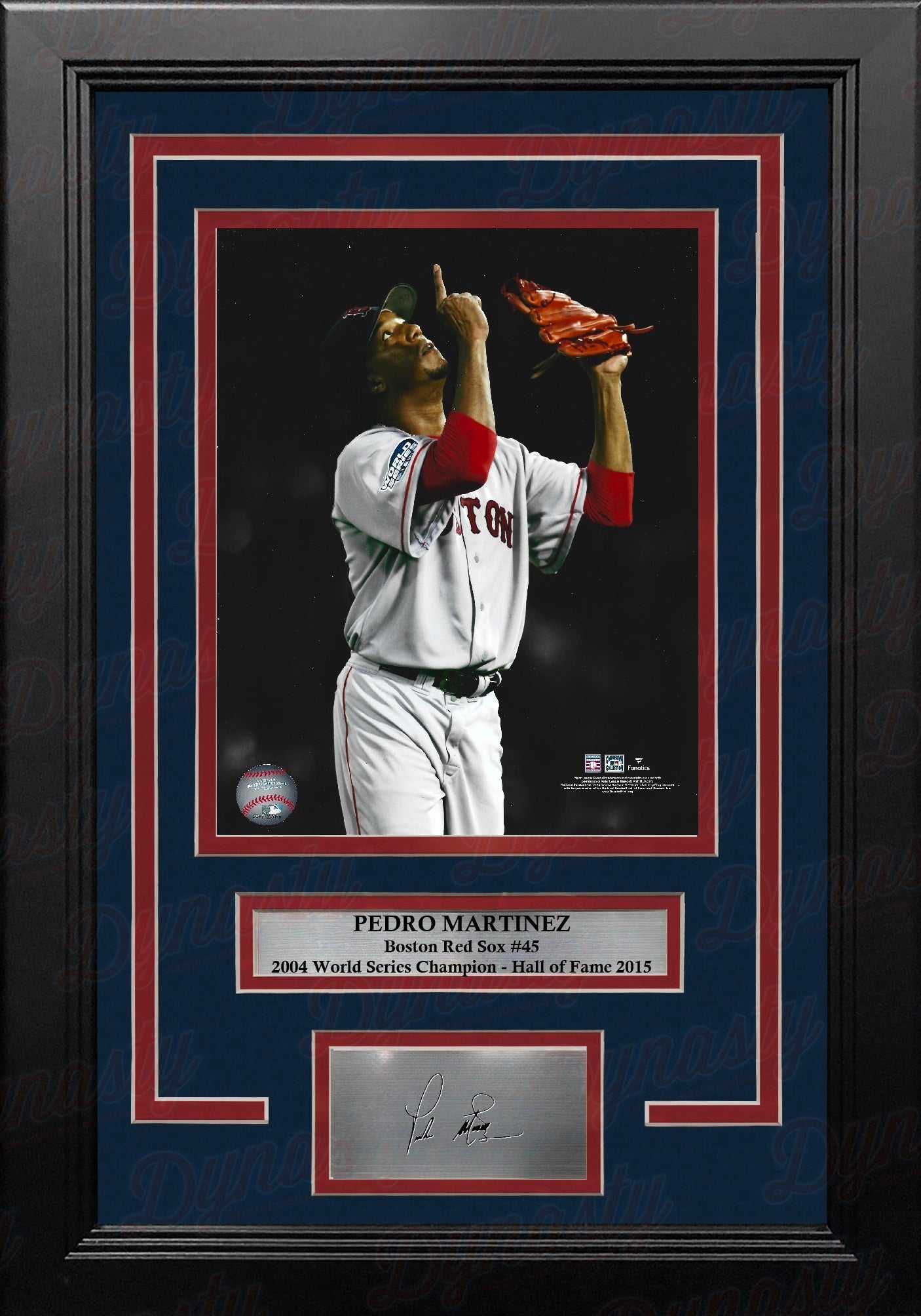 Pedro Martinez Sky Point 2004 World Series Boston Red Sox 11x14 Framed Photo with Engraved Autograph 1