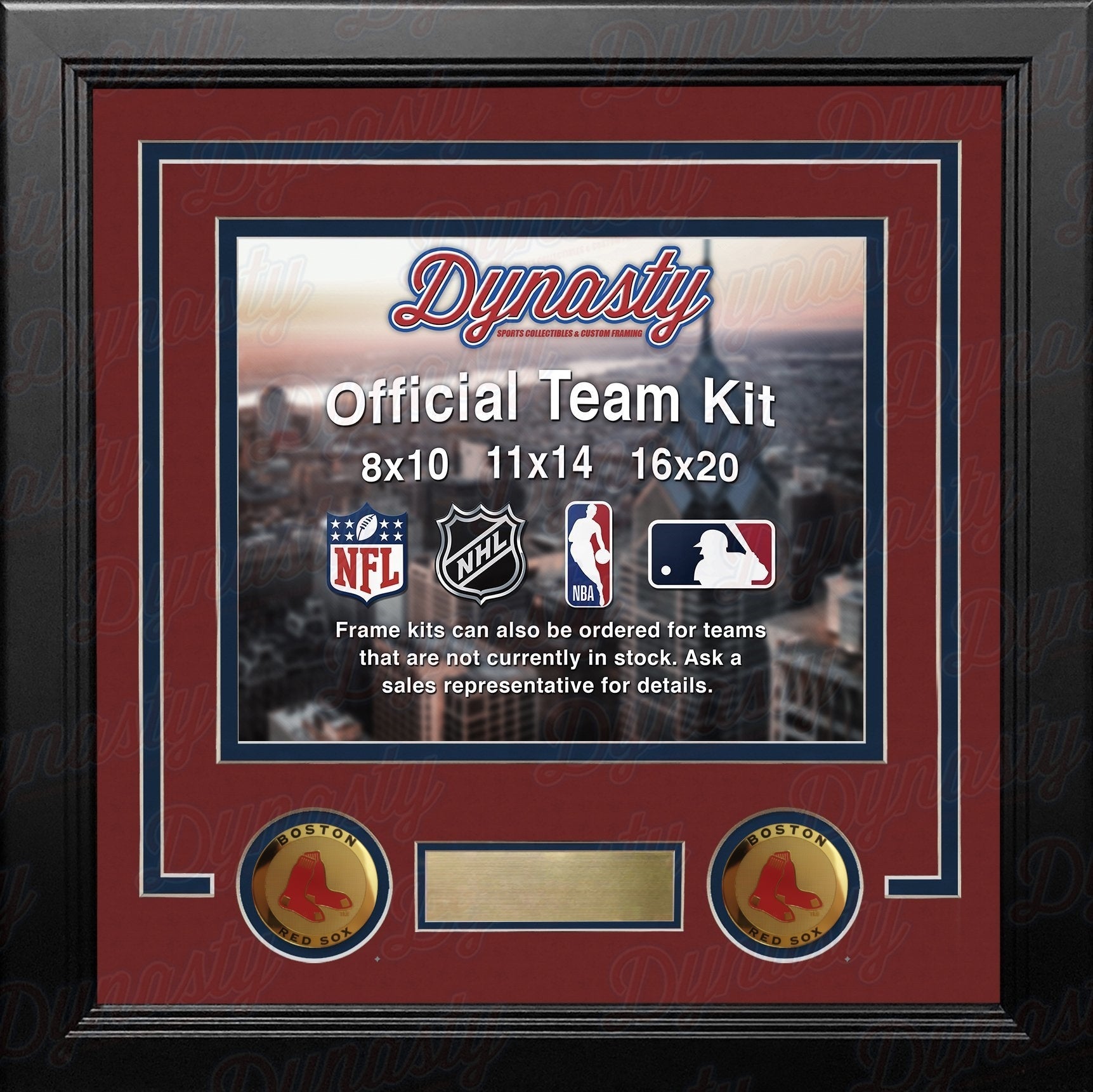Boston Red Sox Custom MLB Baseball 8x10 Picture Frame Kit (Multiple Colors) 2