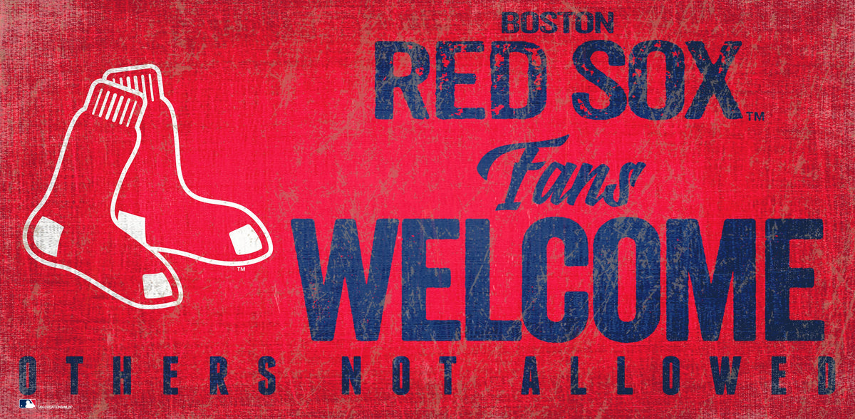 Boston Red Sox Fans Welcome Wood Sign