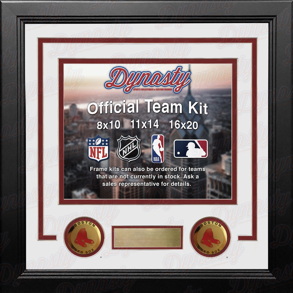 Boston Red Sox Custom MLB Baseball 11x14 Picture Frame Kit (Multiple Colors) 3