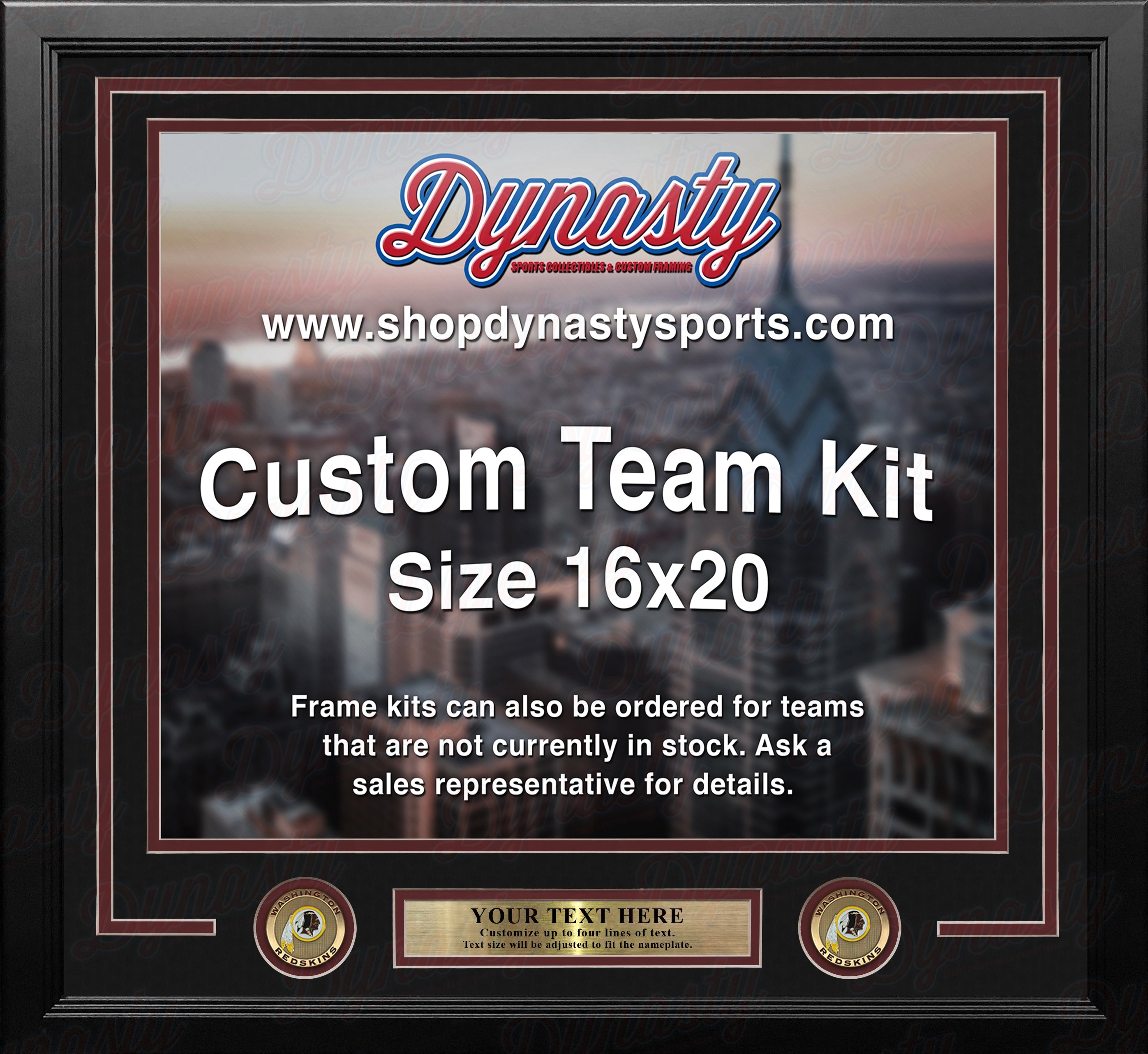 Washington Redskins Custom NFL Football 16x20 Picture Frame Kit (Multiple Colors) 4