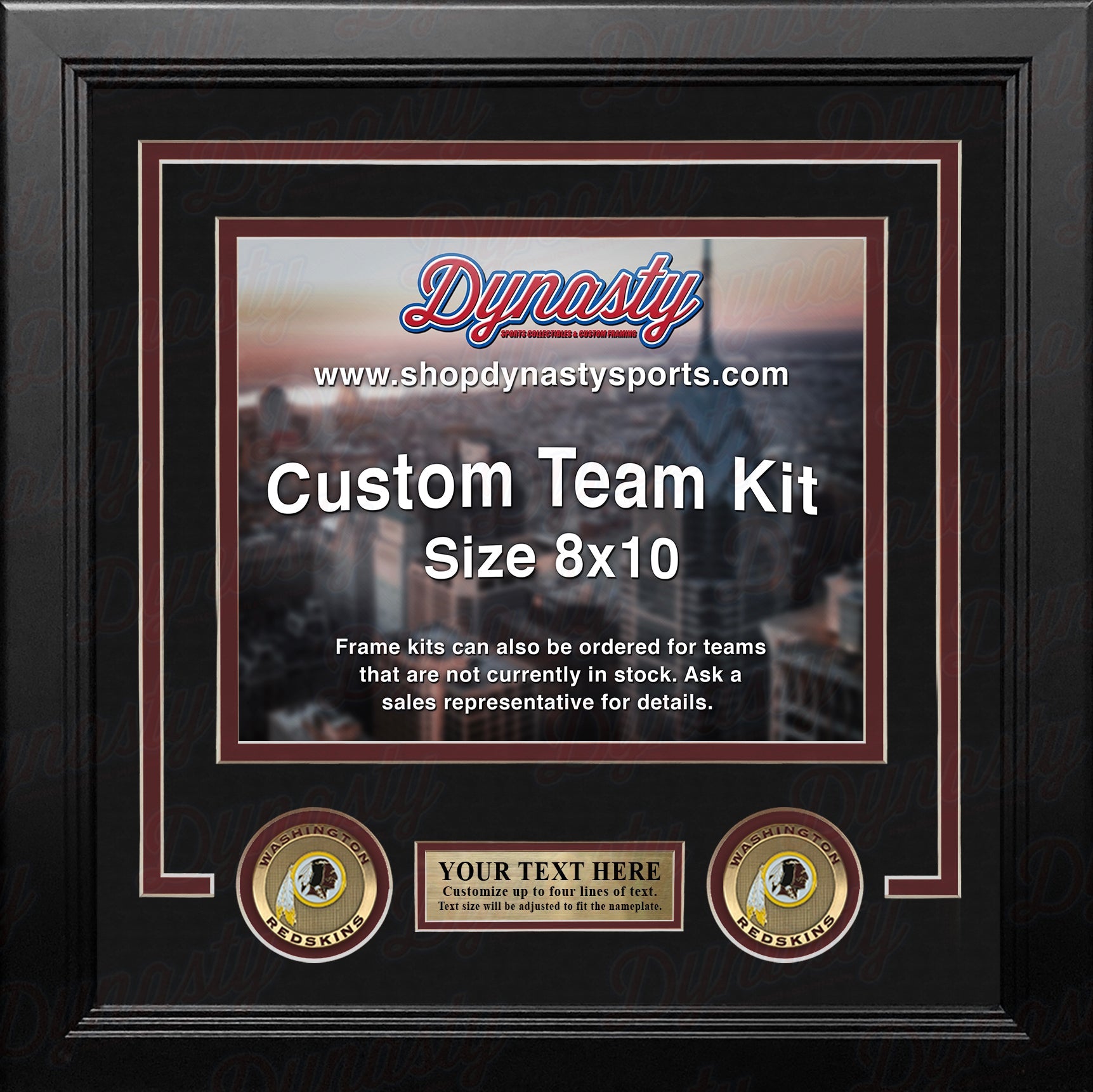 Washington Redskins Custom NFL Football 8x10 Picture Frame Kit (Multiple Colors) 4
