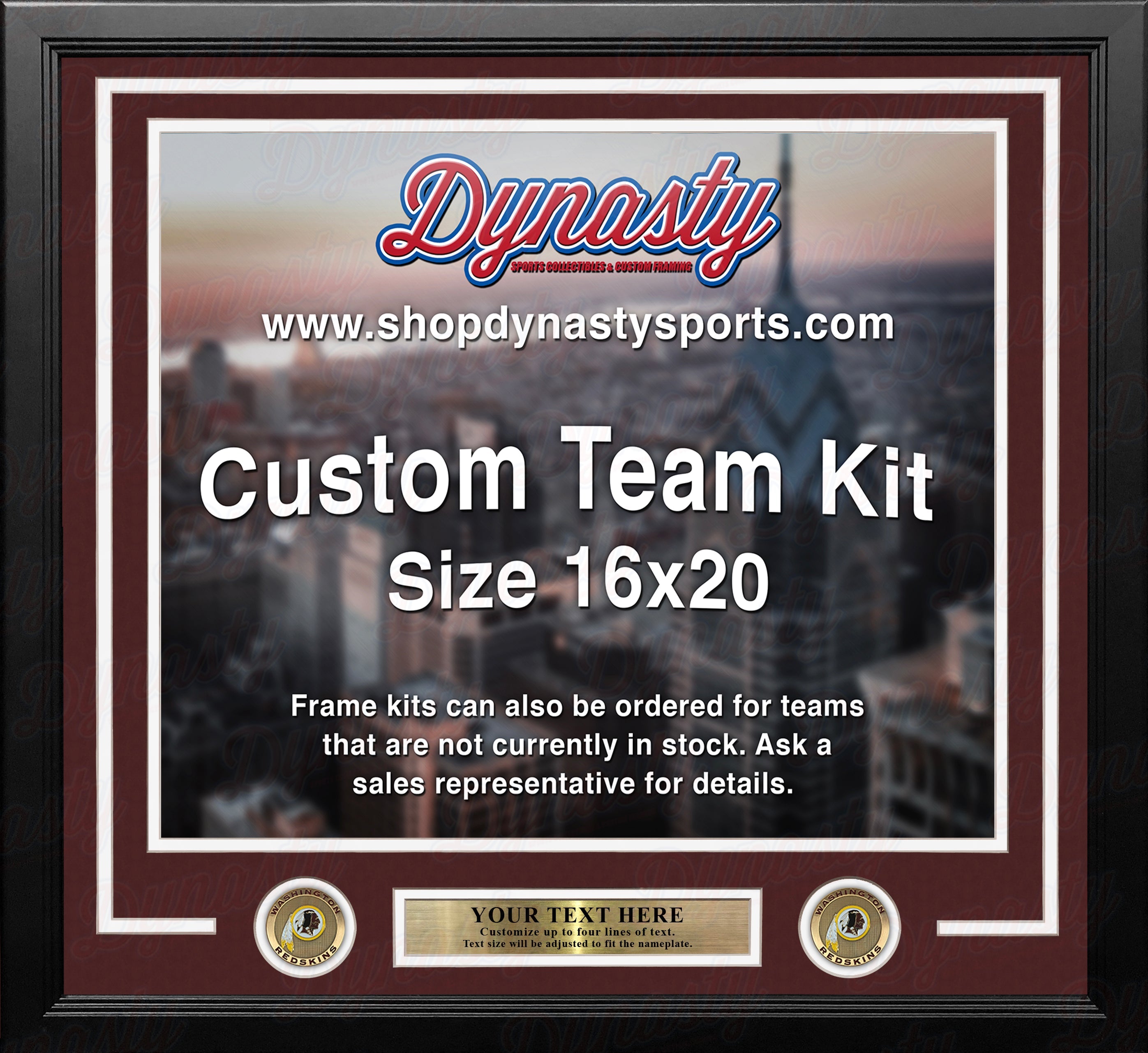 Washington Redskins Custom NFL Football 16x20 Picture Frame Kit (Multiple Colors) 2