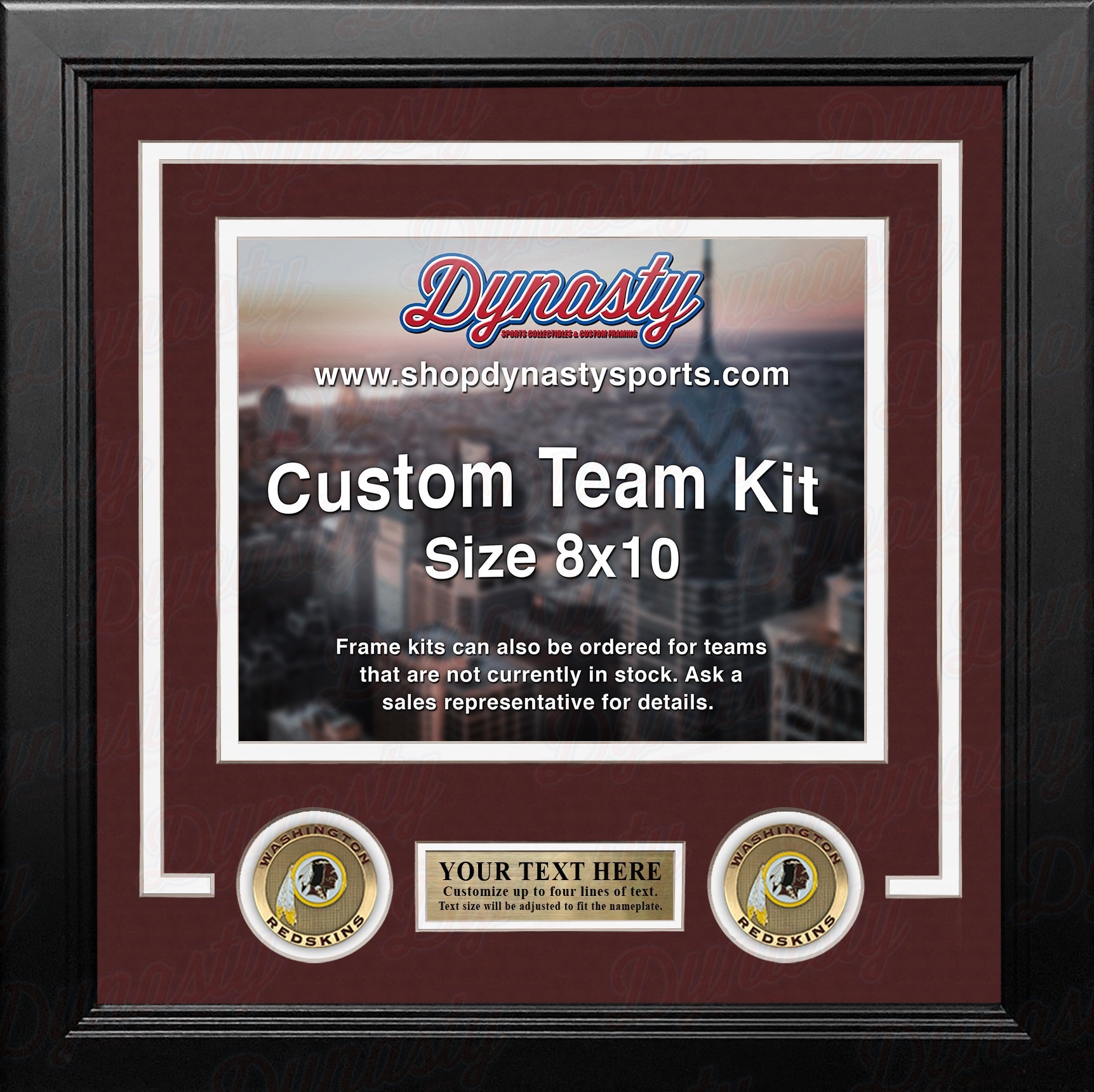 Washington Redskins Custom NFL Football 8x10 Picture Frame Kit (Multiple Colors) 2