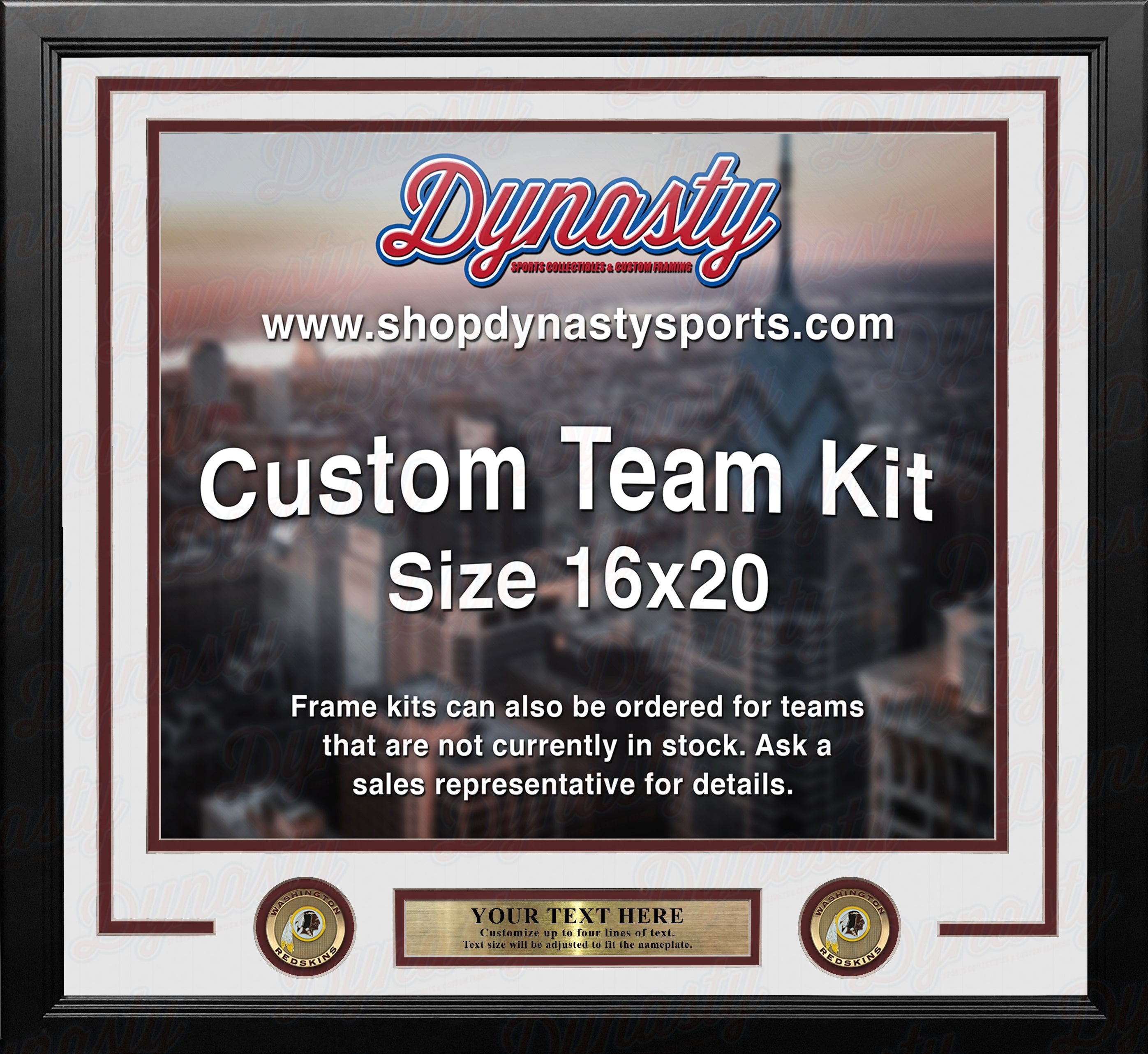 Washington Redskins Custom NFL Football 16x20 Picture Frame Kit (Multiple Colors) 3