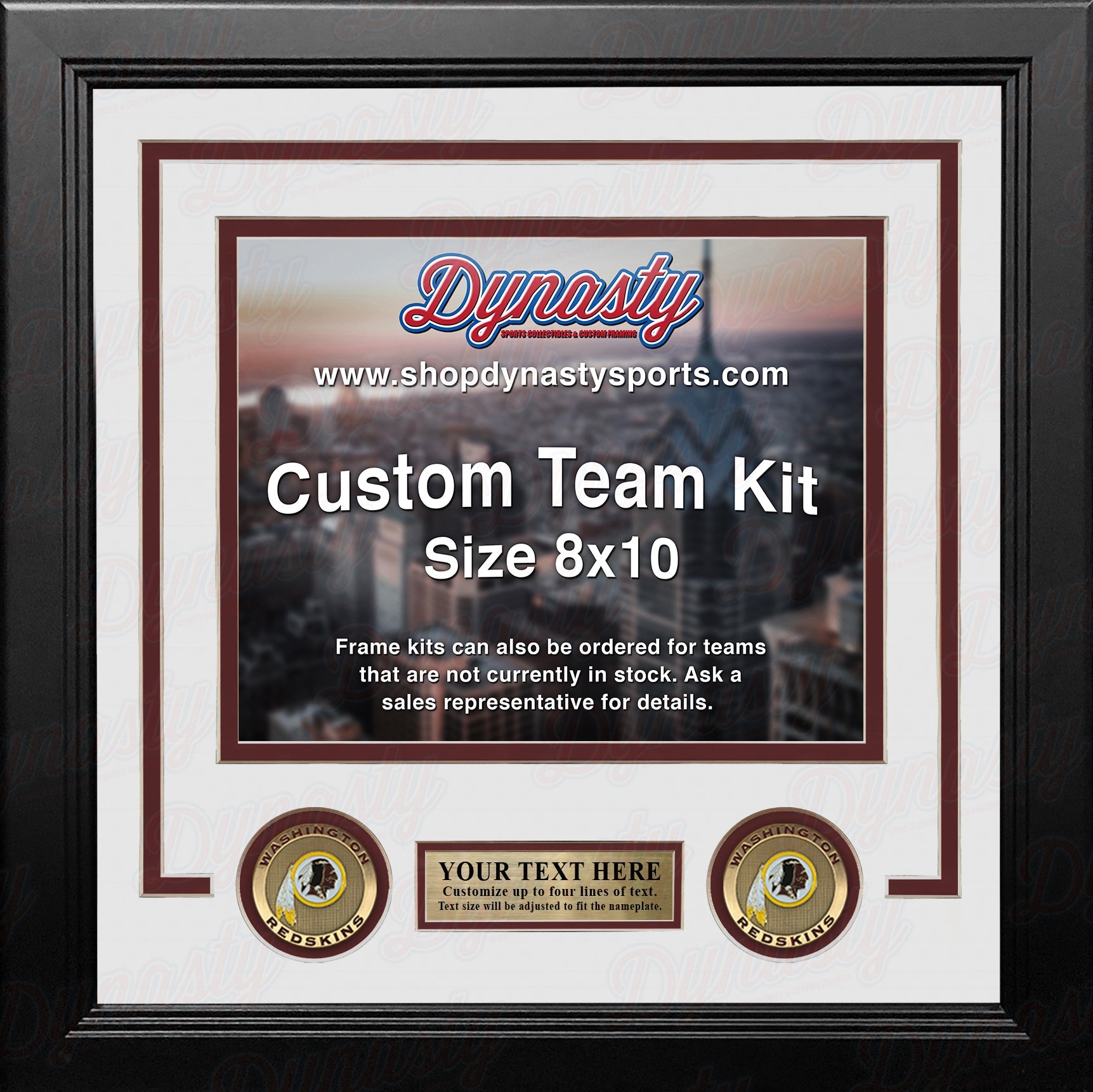 Washington Redskins Custom NFL Football 8x10 Picture Frame Kit (Multiple Colors) 3