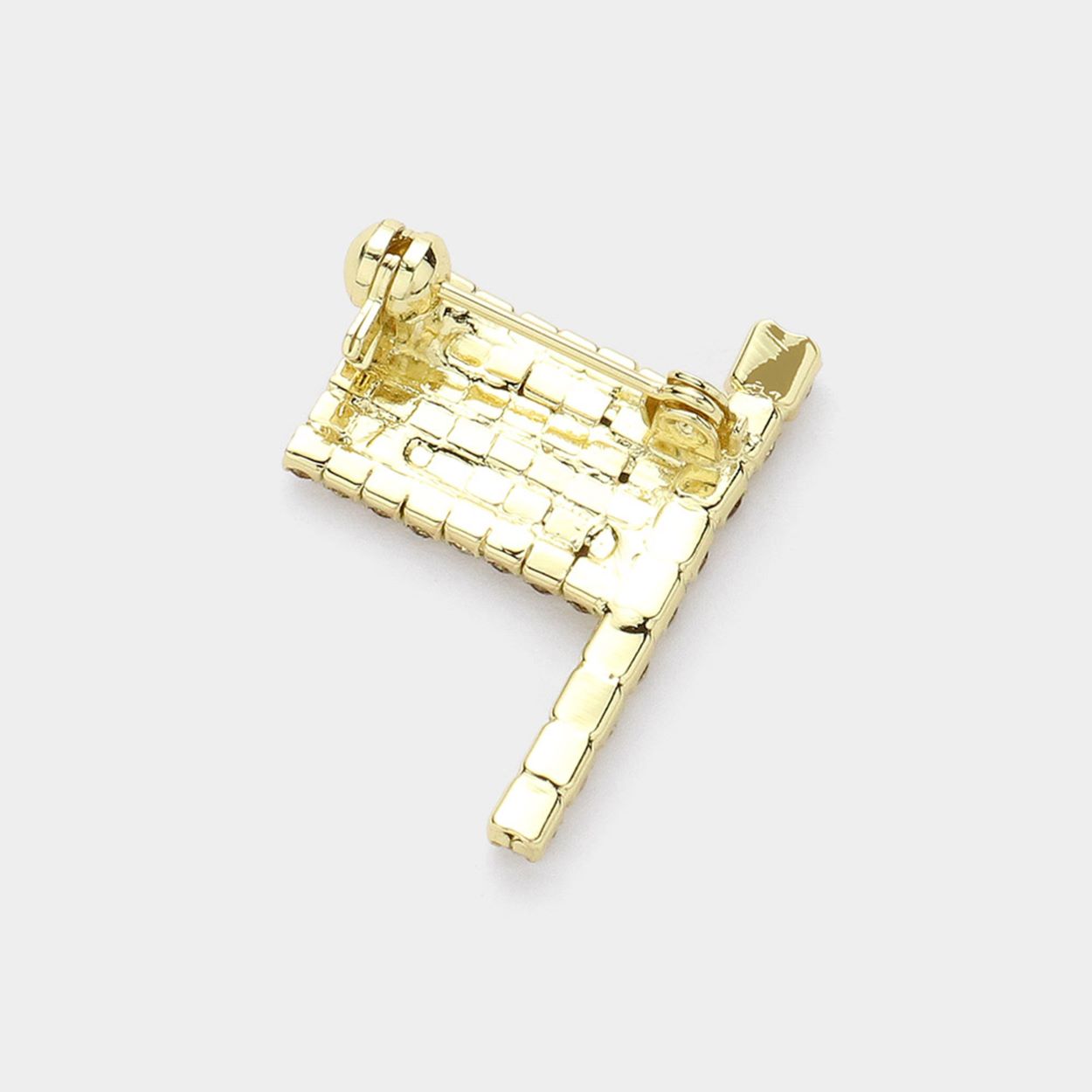 Rhinestone Paved American USA Flag Pin Brooch
