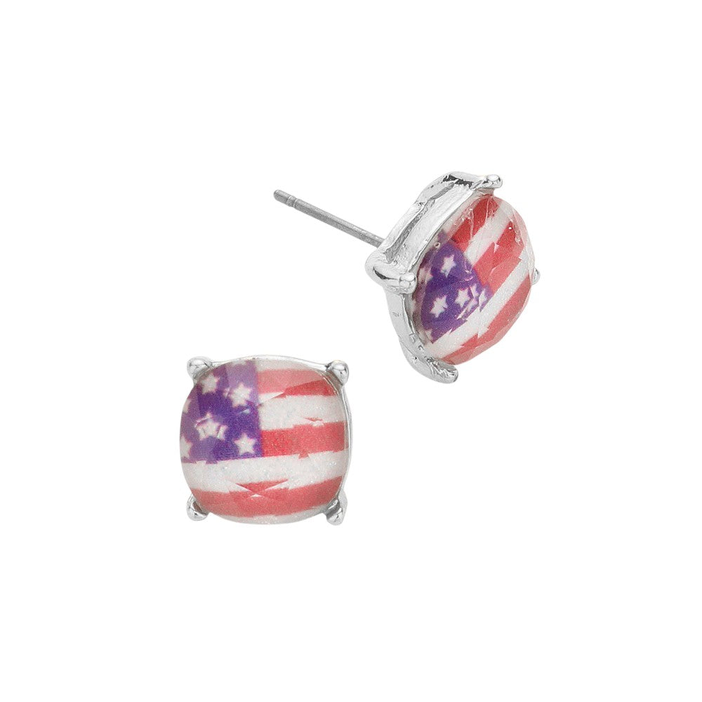 American USA Flag Stud Earrings 2