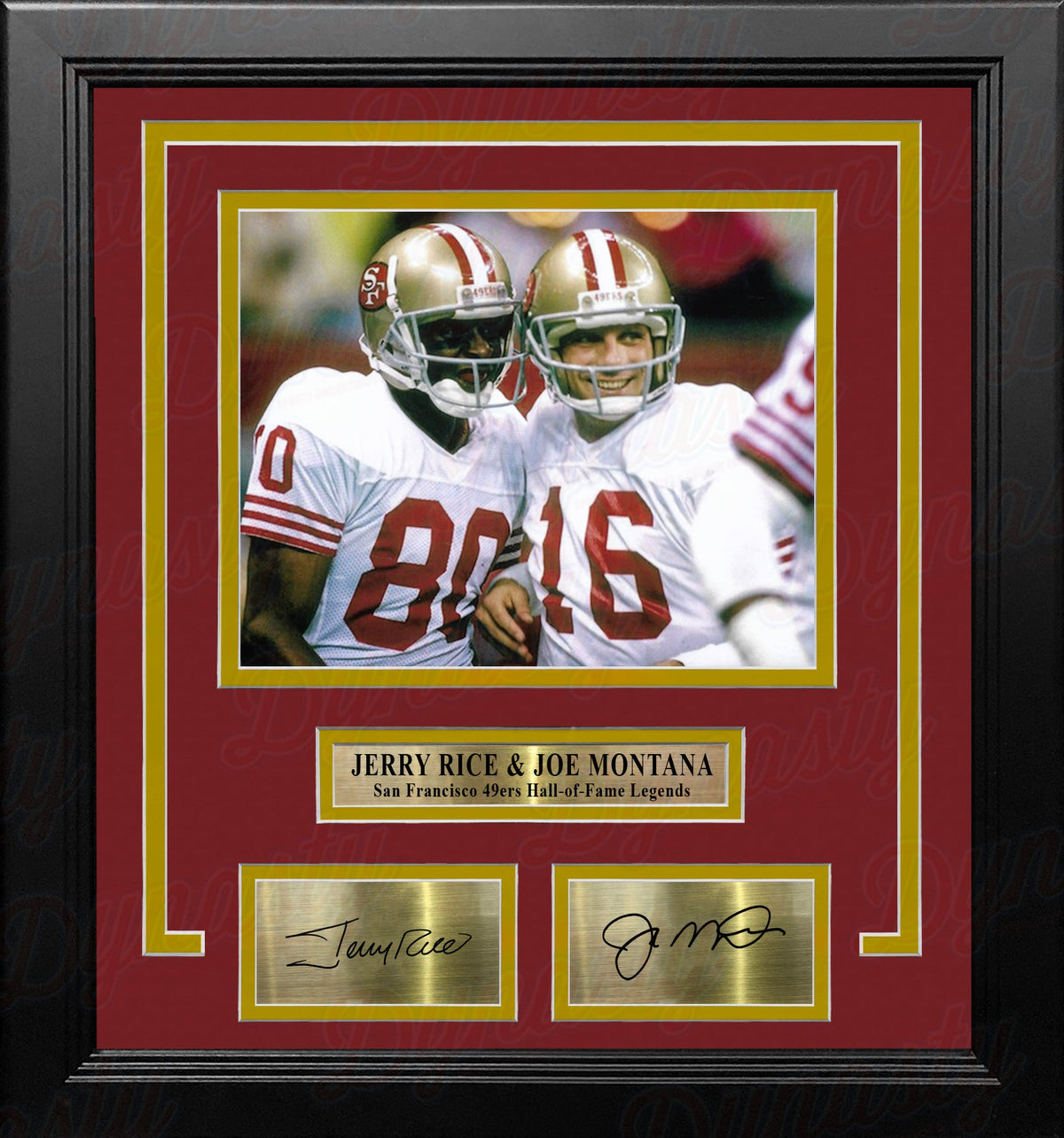 Jerry Rice & Joe Montana San Francisco 49ers 8" x 10" Framed Football Photo with Engraved Autographs 2