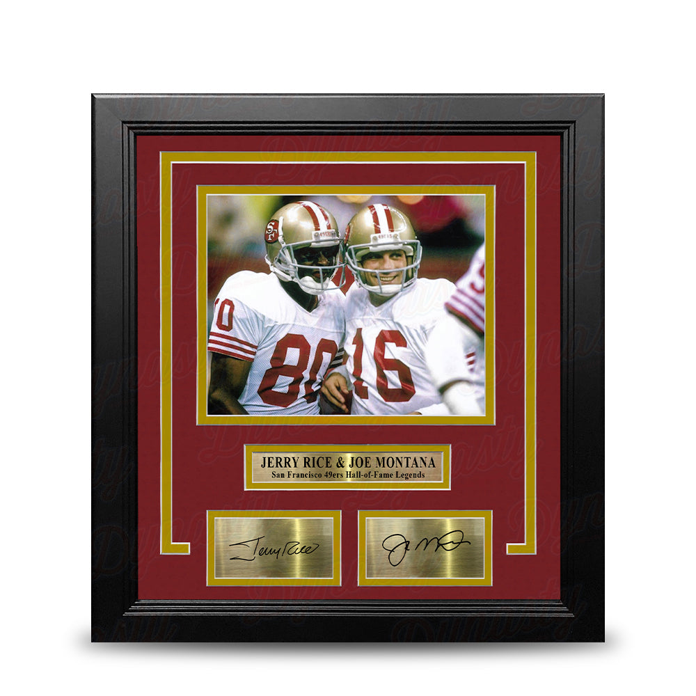 Jerry Rice & Joe Montana San Francisco 49ers 8" x 10" Framed Football Photo with Engraved Autographs 1