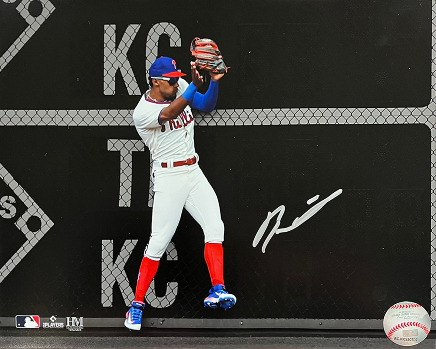Johan Rojas Double Play Catch Philadelphia Phillies Autographed 8" x 10" Spotlight Baseball Photo 2