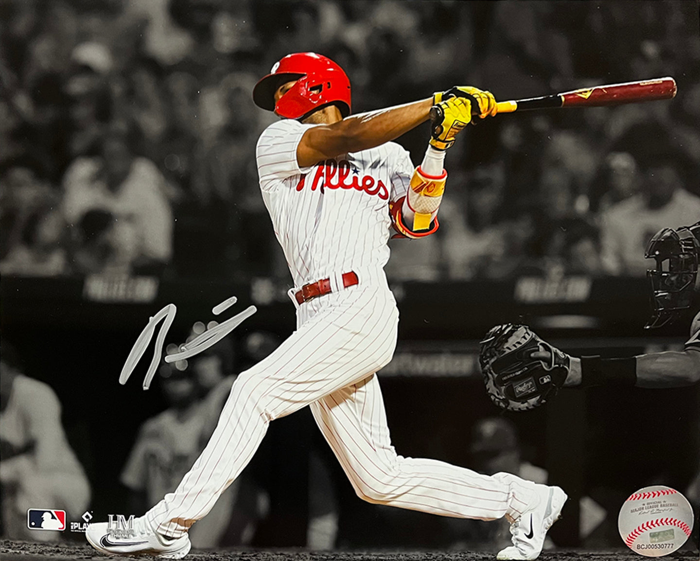 Johan Rojas First Hit Philadelphia Phillies Autographed 8" x 10" Spotlight Baseball Photo 2