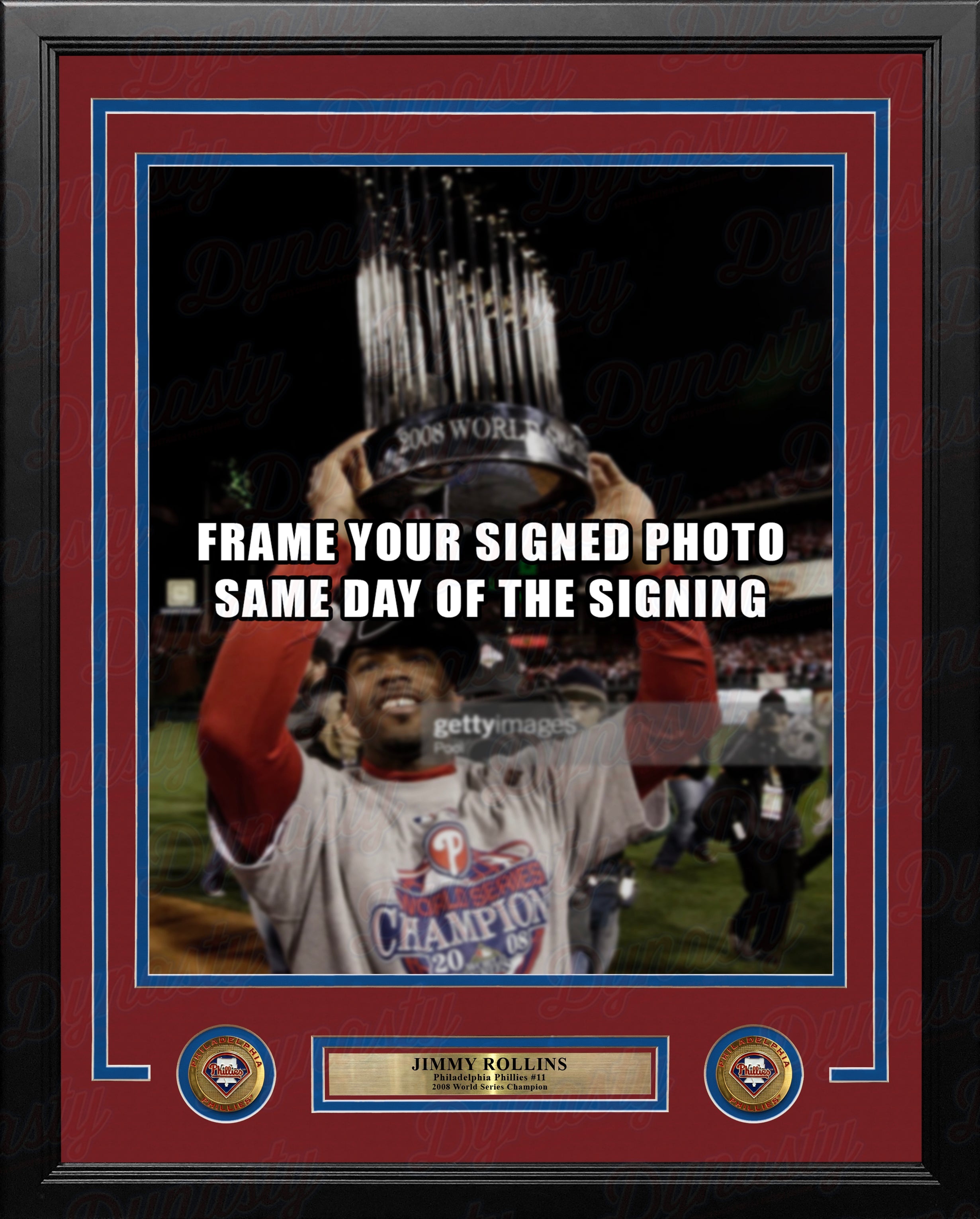 Jimmy Rollins Philadelphia Phillies 2008 World Series Photo Vertical Frame Kit 2