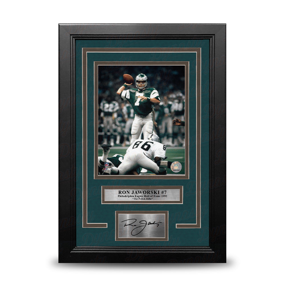 Ron Jaworski Super Bowl XV Philadelphia Eagles 8x10 Framed Football Photo with Engraved Autograph 1