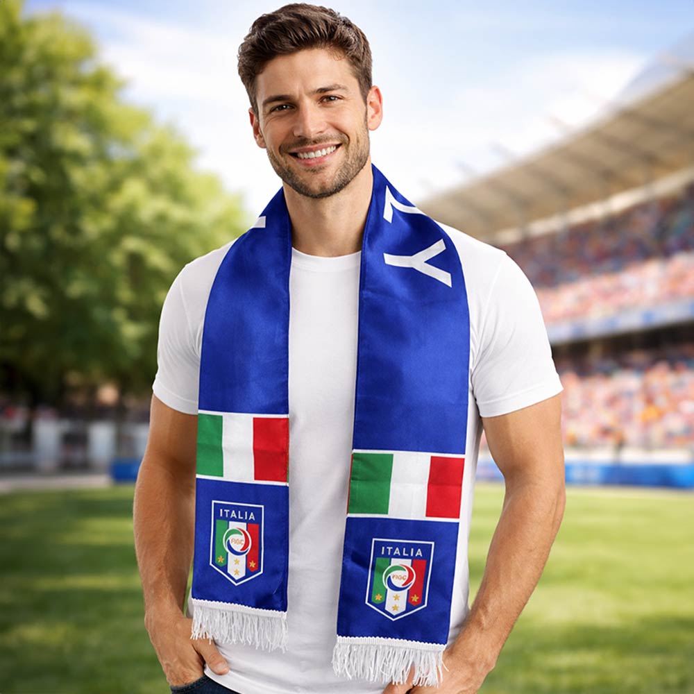 Italy National Team World Cup  Soccer Fan Fringe Scarf 1