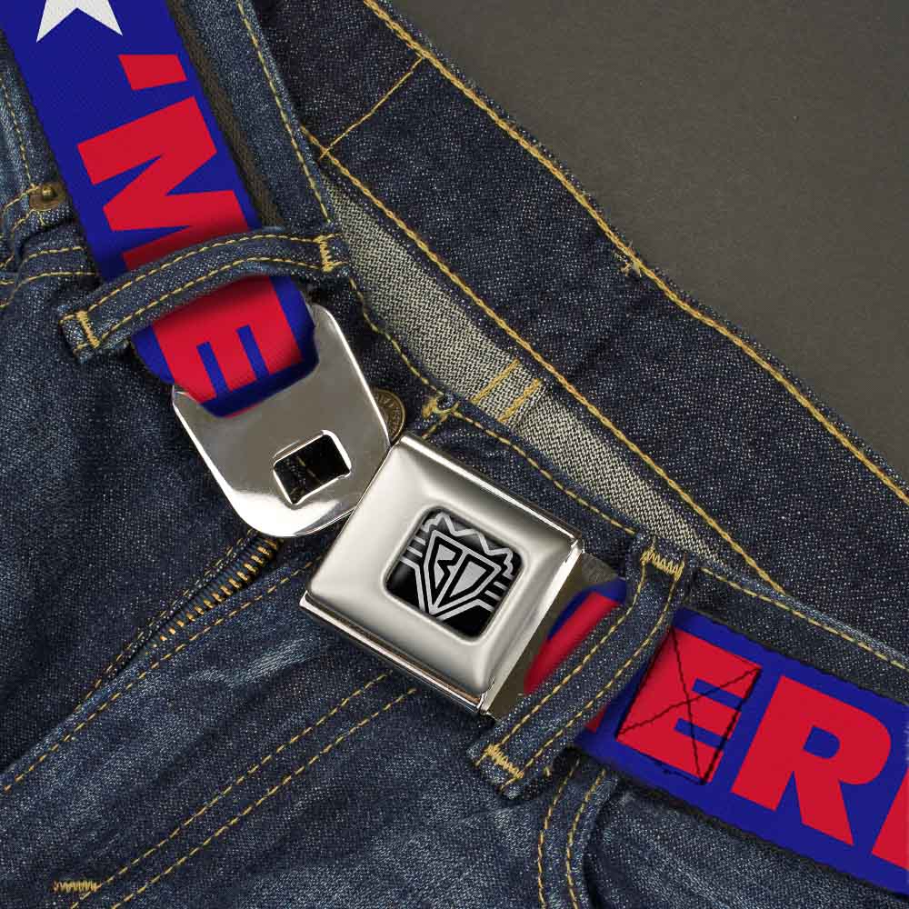 'MERICA Star USA Seatbelt Belt – World Cup 2026 Fan Gear (Blue/Red/White) 2