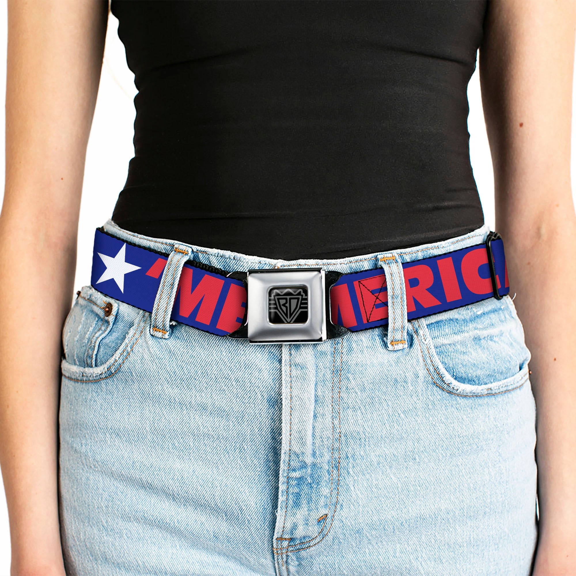 'MERICA Star USA Seatbelt Belt – World Cup 2026 Fan Gear (Blue/Red/White) 5