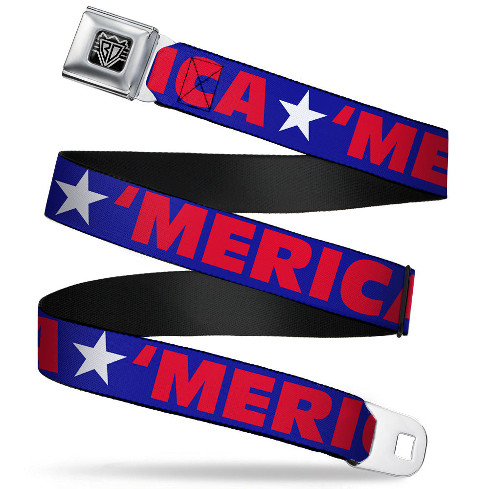'MERICA Star USA Seatbelt Belt – World Cup 2026 Fan Gear (Blue/Red/White) 1