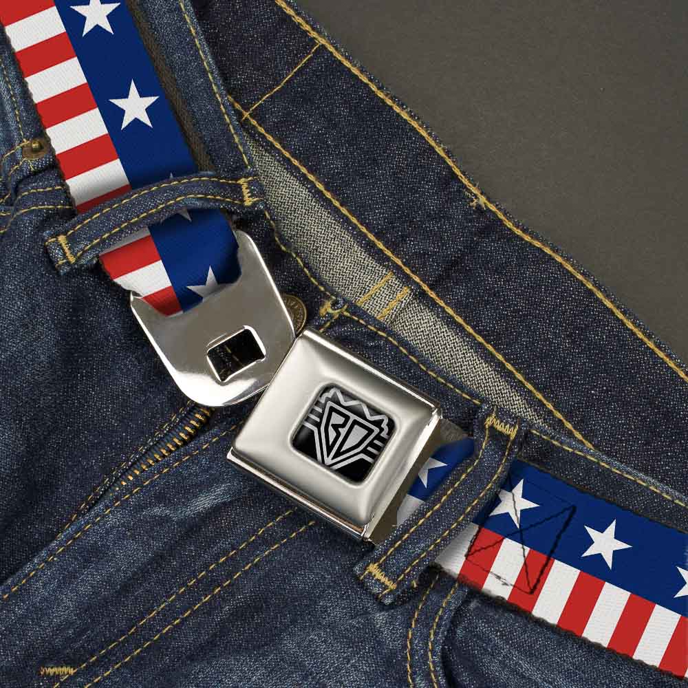 USA Stars & Stripes 2 Seatbelt Belt – World Cup 2026 Edition (Blue/White/Red/White) 2