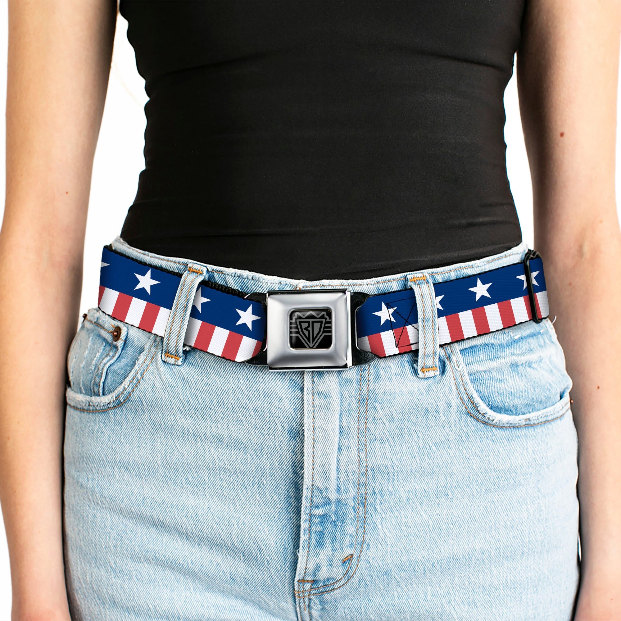 USA Stars & Stripes 2 Seatbelt Belt – World Cup 2026 Edition (Blue/White/Red/White) 5