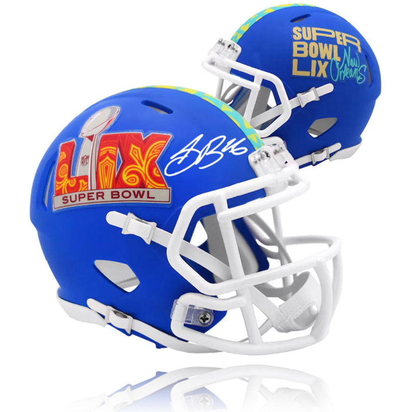 Saquon Barkley Philadelphia Eagles Autographed Super Bowl LIX Football Mini-Helmet 1