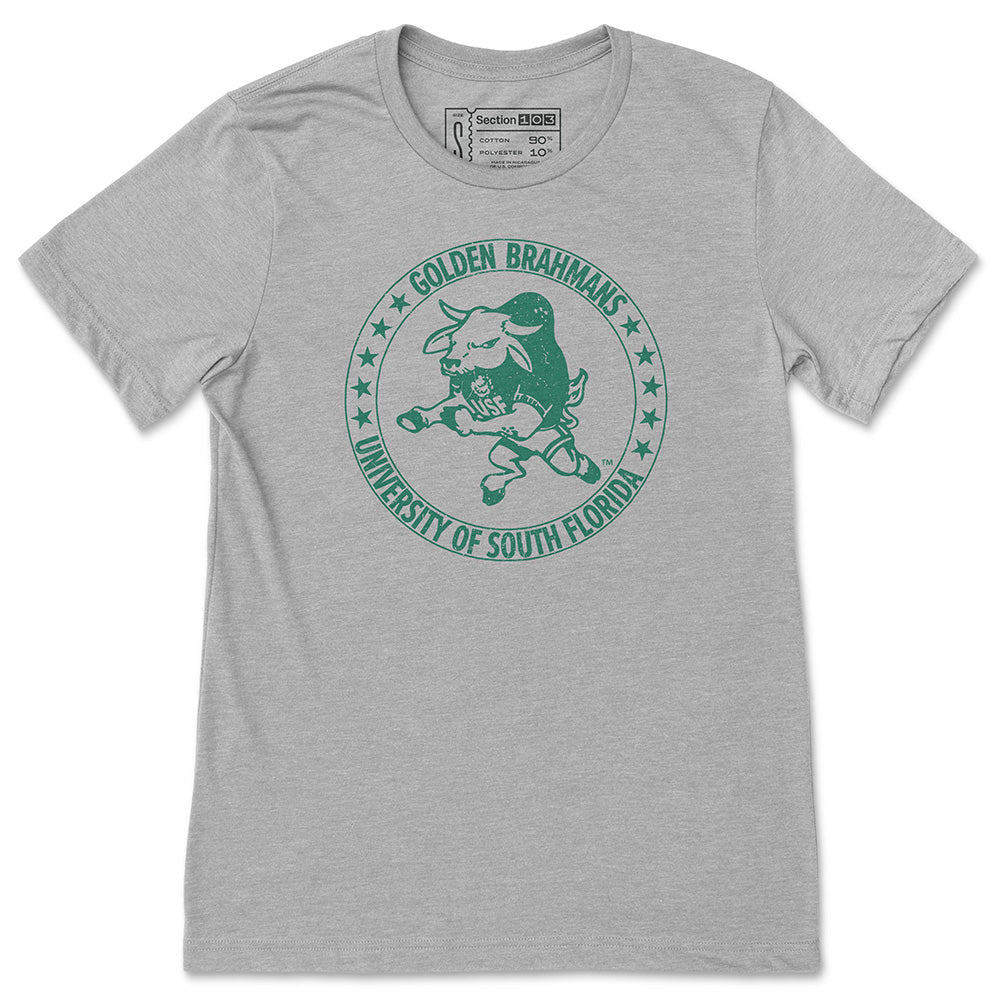 South Florida Vintage Golden Brahmans Logo T-Shirt | Section 103