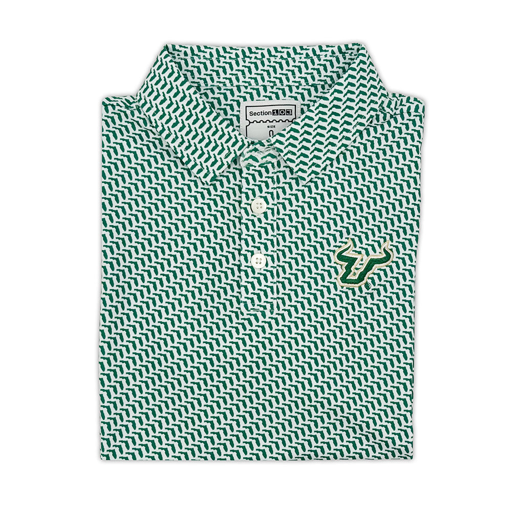South Florida Map Pattern Youth Performance Polo | Section 103 1