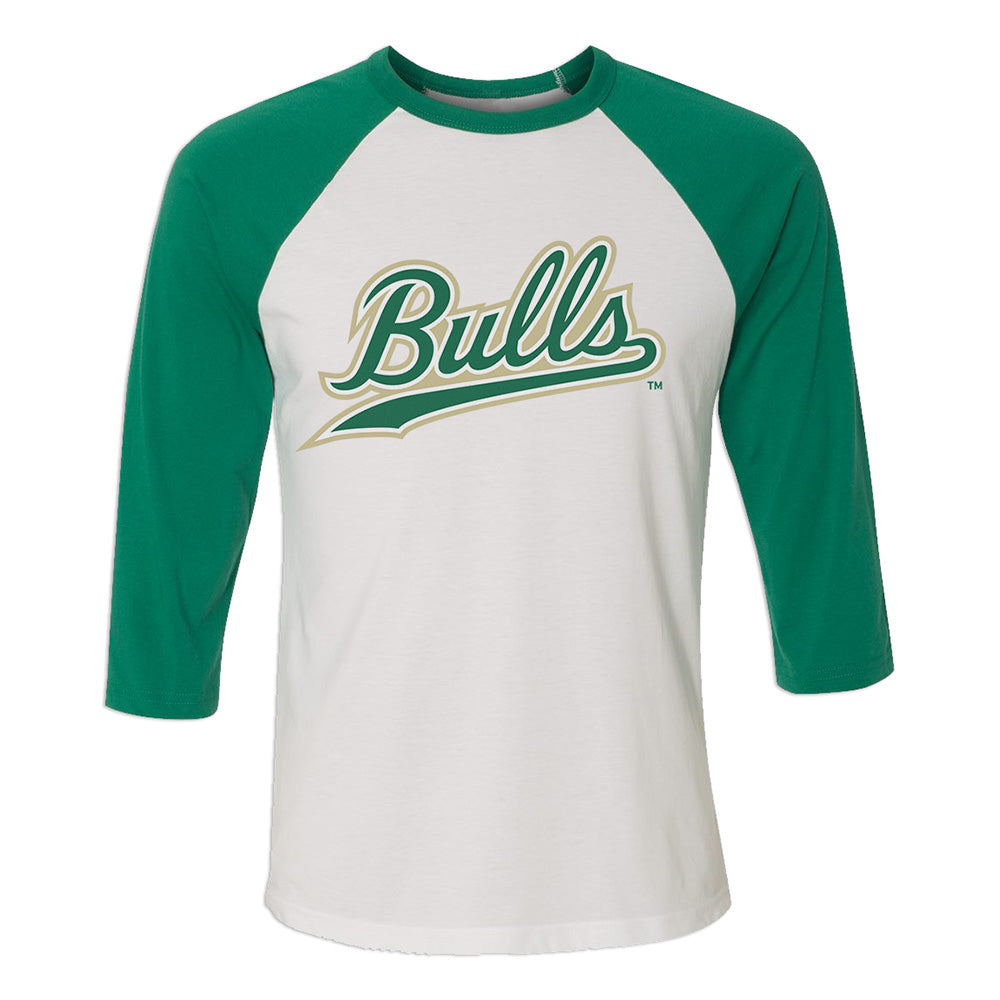 South Florida Bulls Script 3/4-Sleeve Baseball T-Shirt | Section 103