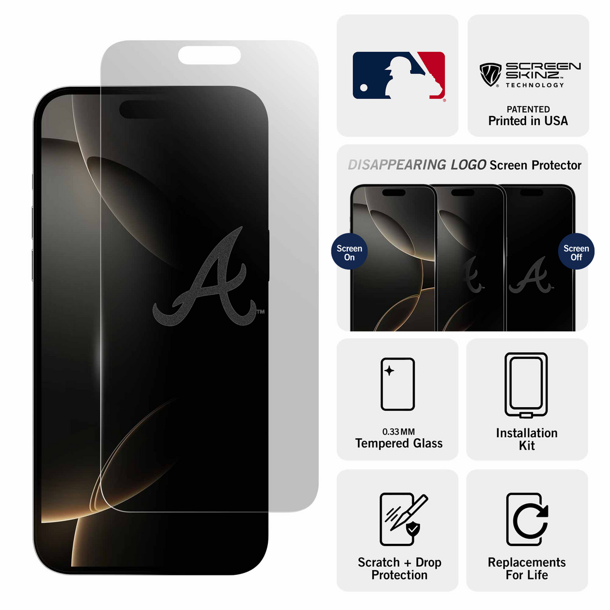 Atlanta Braves Clear Screen Protector 3