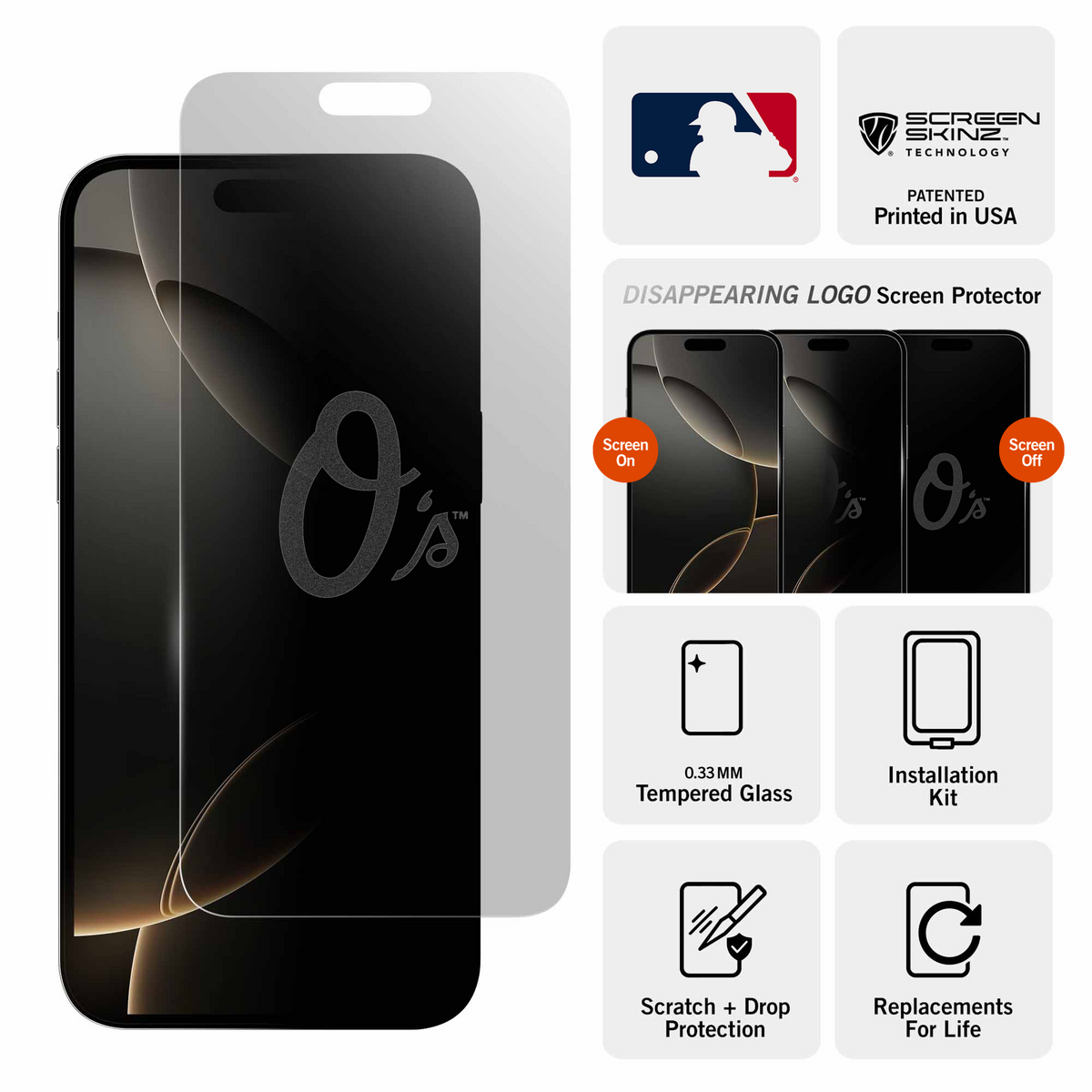 Baltimore Orioles Clear Screen Protector 3