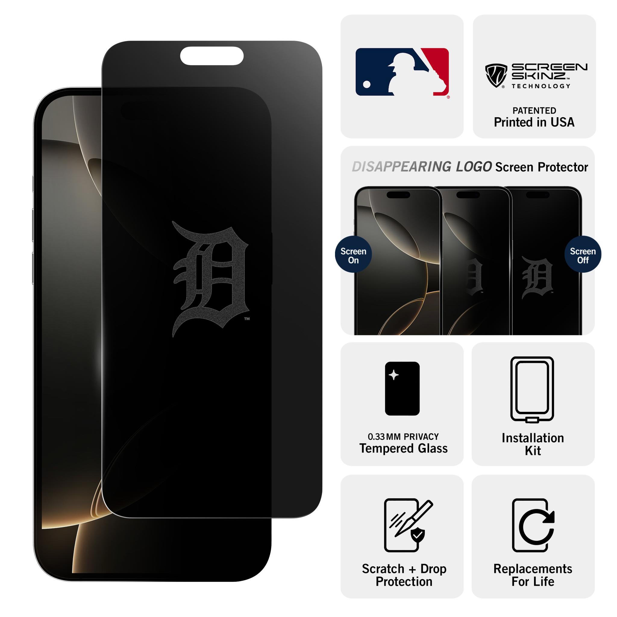 Detroit Tigers Privacy Screen Protector 3