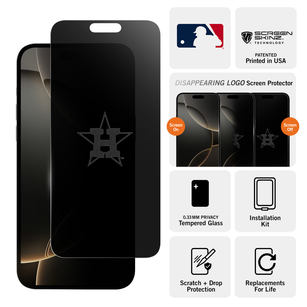 Houston Astros Privacy Screen Protector 3