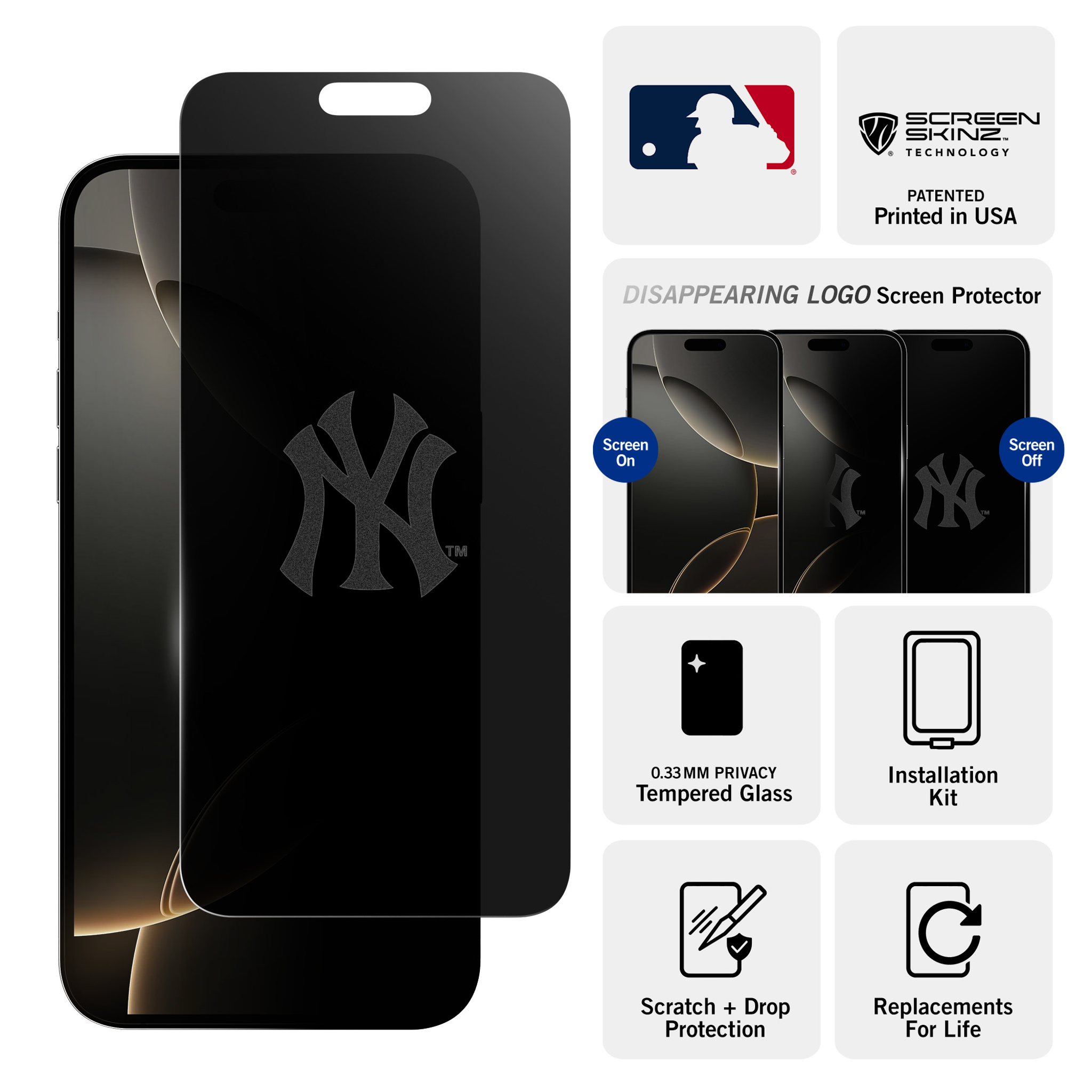 New York Yankees Privacy Screen Protector 3