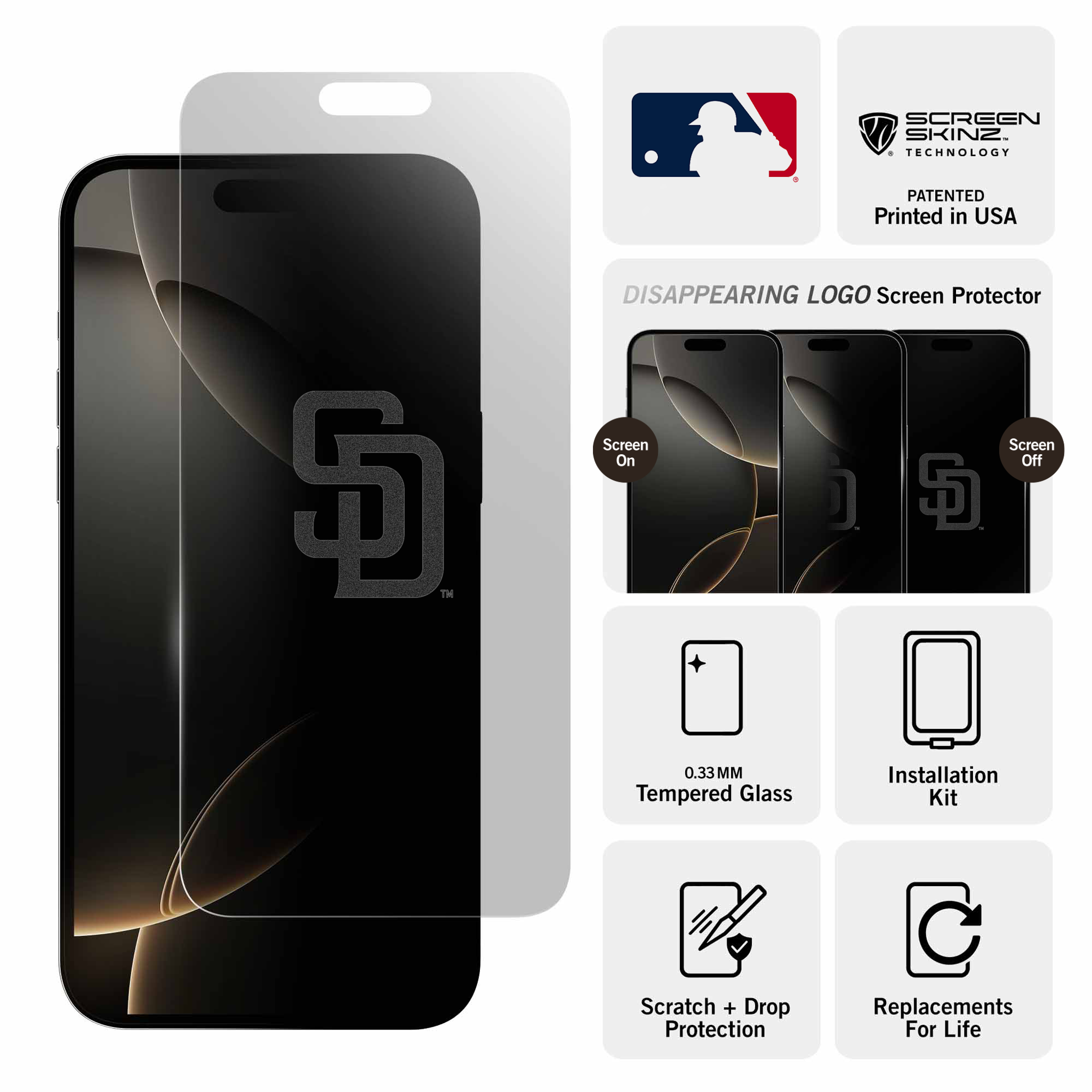 San Diego Padres Clear Screen Protector 3