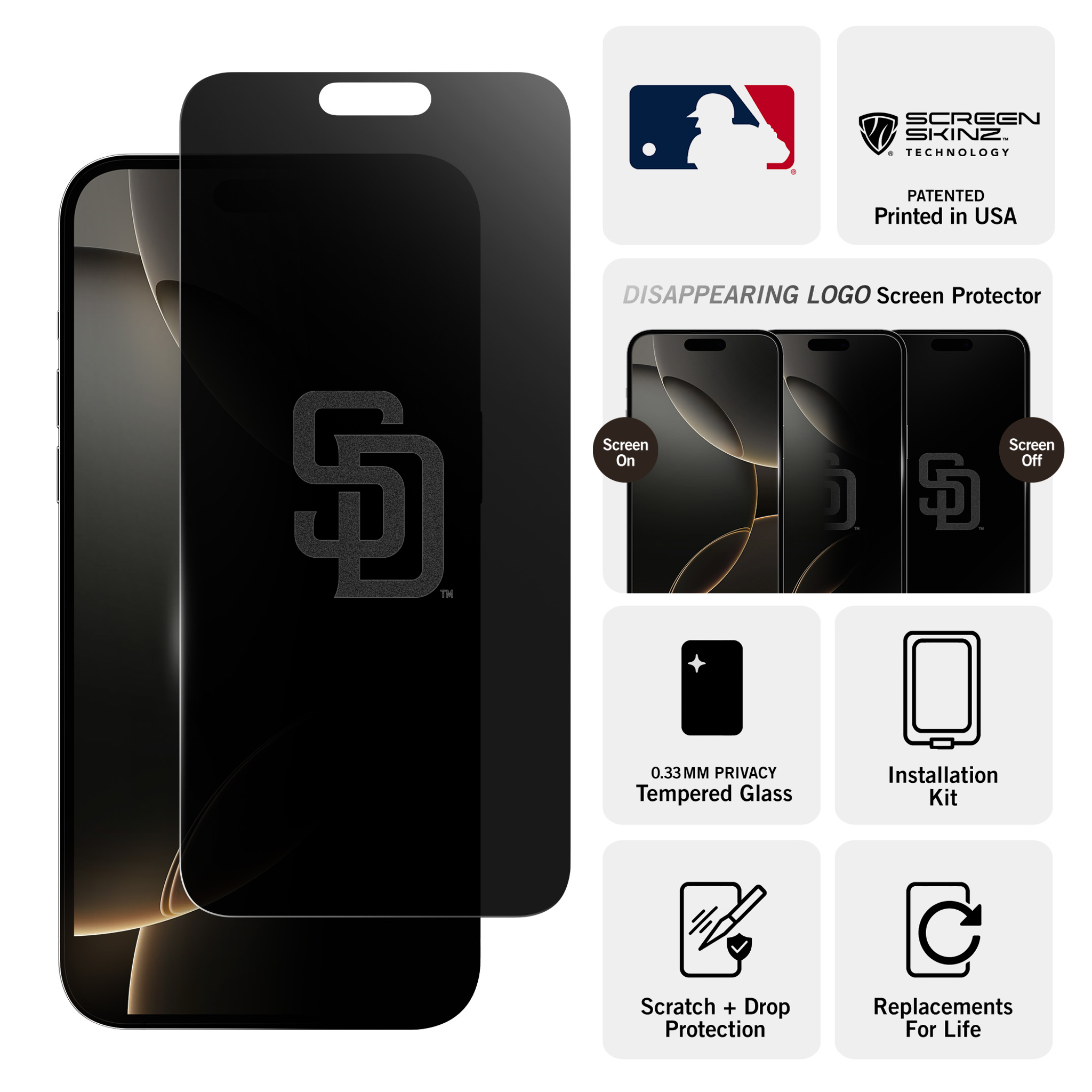 San Diego Padres Privacy Screen Protector 3