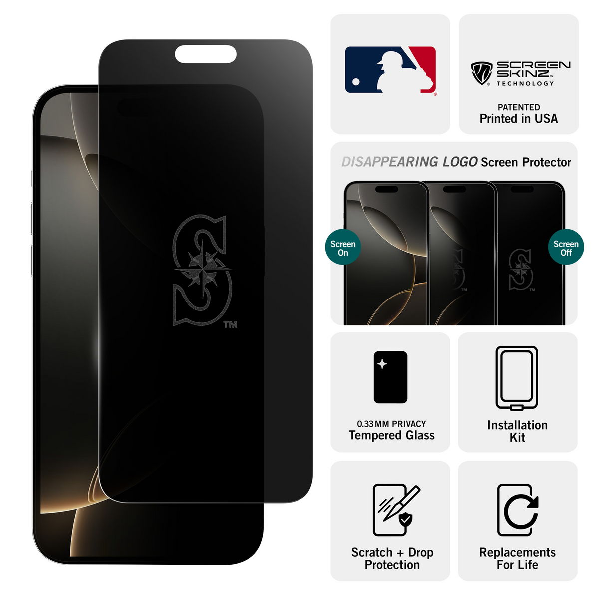 Seattle Mariners Privacy Screen Protector 3