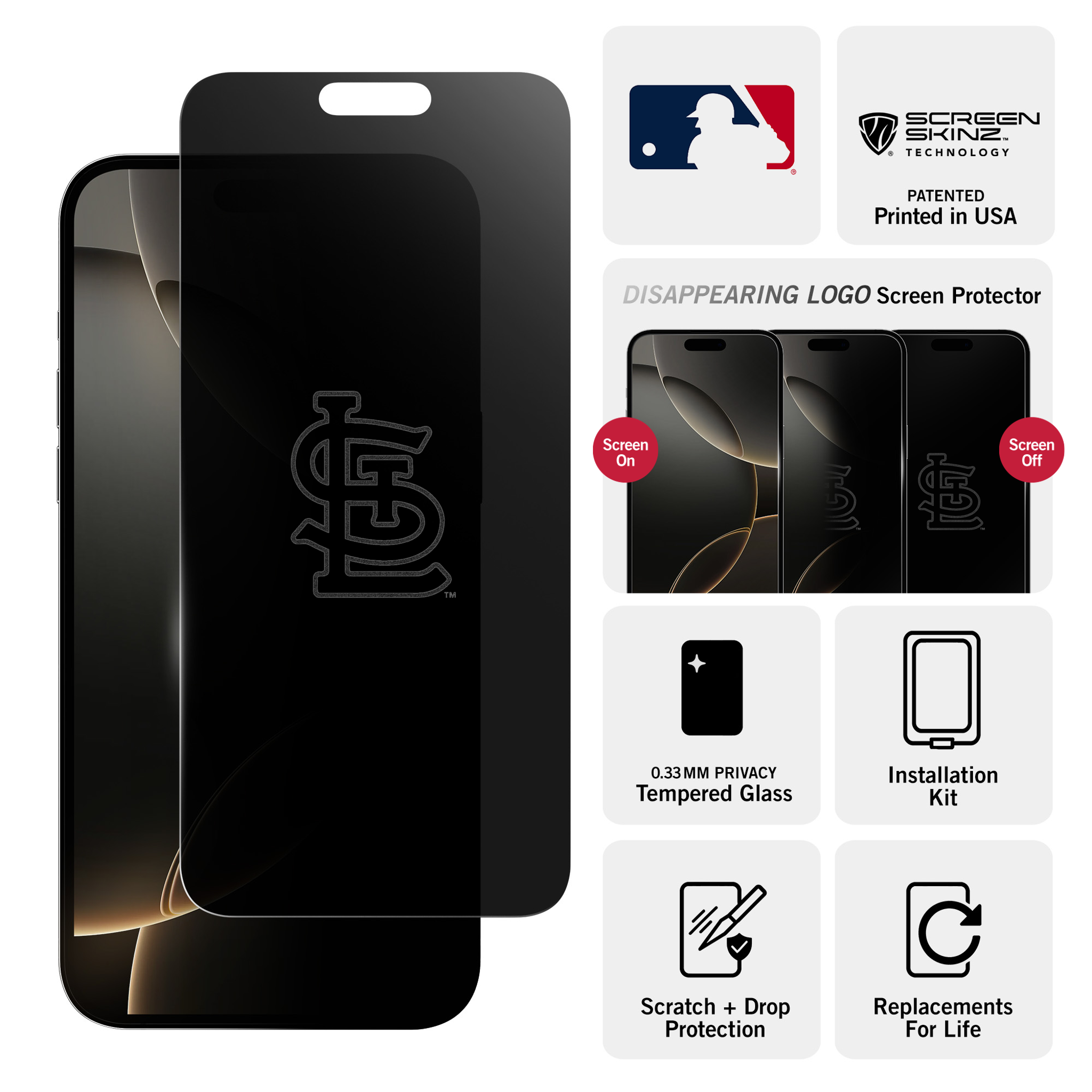 St Louis Cardinals Privacy Screen Protector 3
